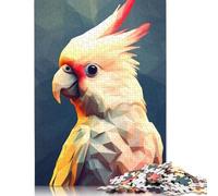Rompecabezas geométrico de cacatúa, Juego Familiar desafiante, 100% cartón Reciclado, Ideal para Adultos y niños, Regalo de cumpleaños, 1000 Piezas (75 x 50 cm)