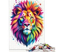 Rompecabezas geométrico de león de Colores, 1000 Piezas (75 x 50 cm), cartón 100% Reciclado, Ideal para el Día de la Madre.