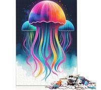 Rompecabezas geométrico de Medusas de Colores, difícil de Resolver, 100% cartón Reciclado, Ideal para Mujeres y Hombres, Regalo para el Día del Padre, 1000 Piezas (26 x 38 cm)