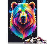 Rompecabezas geométrico de Oso de Colores, Juegos creativos, Rompecabezas de cartón 100% Reciclado para Adultos, 1000 Piezas (75 x 50 cm)