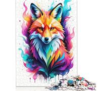 Rompecabezas geométrico de Zorro de Colores, desafiante y Estimulante, de cartón 100% Reciclado, Ideal para Adultos y niños, 1000 Piezas (75 x 50 cm)