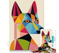 Rompecabezas geométrico Original de 1000 Piezas con Retrato de Perro para Adolescentes Ideal para estimular la Memoria, Jugar y Relajarse Bordes Ajustados Regalo Premium (38x26cm)
