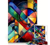 Rompecabezas geométricos Abstractos Vibrantes de 1000 Piezas para Adolescentes Desarrollo cognitivo Diversión sin estrés Corte preciso (38x52cm)
