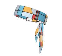 Rompecabezas geométricos de doble cara con diadema deportiva impresa, adecuada para tenis, ninja, karate, correr y yoga