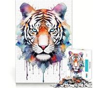 Rompecabezas geométricos de Tigre de 1000 Piezas para Adultos Juguete Inteligente para Jugar en Interiores Corte preciso Un Regalo Encantador 38x52cm