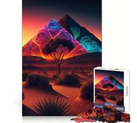 Rompecabezas geométricos Luminosos de pirámides para Adolescentes, 1000 Piezas, Juguete para desarrollar la Habilidad y la razón, Juego Relajante, Corte preciso, Regalo de Papá Noel (38x26cm)