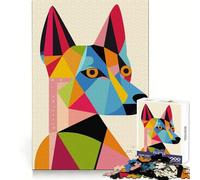 Rompecabezas geométricos Originales con Retrato de Perro, 1000 Piezas, para Adolescentes Juguete cognitivo, pasatiempo Relajante Borde Premium Lista de Deseos de Papá Noel (50x75cm)