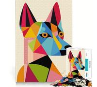 Rompecabezas geométricos Originales con Retrato de Perro, 1000 Piezas, para Adolescentes Juguete cognitivo, pasatiempo Relajante Borde Premium Lista de Deseos de Papá Noel (50x75cm)