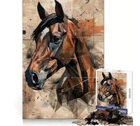 Rompecabezas geométricos parciales de Caballos para Adultos, 1000 Piezas, Juguete para ejercitar la Mente, diversión en Interiores, Corte de precisión, Regalo navideño (38x52cm)