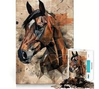 Rompecabezas geométricos parciales de Caballos para Adultos, 1000 Piezas, Juguete para ejercitar la Mente, diversión en Interiores, Corte de precisión, Regalo navideño (38x52cm)