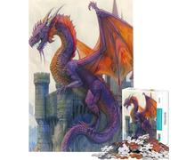 Rompecabezas Gigante de dragón de Cuerpo Entero para Adultos 1000 Piezas Ideal para Relajarse Regalo de cumpleaños único para Navidad (tamaño 38x52cm)