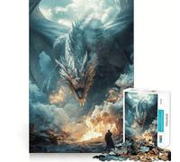 Rompecabezas Gigante de dragón místico de 1000 Piezas para Adultos y Adolescentes Juego Mental, diversión Tranquila, Bordes Afilados, Regalo Memorable (38x26cm)