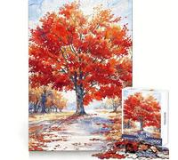 Rompecabezas Gigantes Rojos solitarios para Adultos, 1000 Piezas Fortalece la Memoria, Alivia la ansiedad, Borde Liso, cálida Sorpresa (38x52cm)