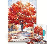 Rompecabezas Gigantes Rojos solitarios para Adultos, 1000 Piezas Fortalece la Memoria, Alivia la ansiedad, Borde Liso, cálida Sorpresa (38x52cm)