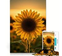 Rompecabezas Girasol al Atardecer de 1000 Piezas para Adolescentes Juguete cognitivo Lento Disfruta Borde Premium Elige tu Deseo de Papá Noel 50x75cm