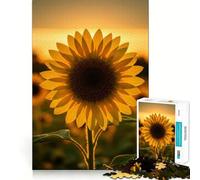 Rompecabezas Girasol al Atardecer de 1000 Piezas para Adolescentes Juguete para desarrollar la lógica, Ligero y Relajante Corte preciso Regalo clásico 38x26cm