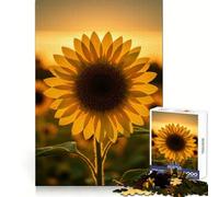 Rompecabezas Girasol al Atardecer de 1000 Piezas para Adolescentes Juguete para desarrollar la lógica, Ligero y Relajante Corte preciso Regalo clásico 38x26cm
