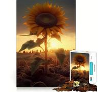 Rompecabezas Girasol Atardecer, 1000 Piezas, para Adolescentes, lógica Clara, Juguete fácil, Ocio, Corte Perfecto, Regalo de cumpleaños 50x75cm