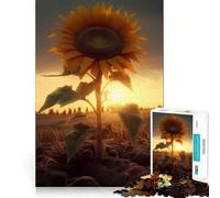 Rompecabezas Girasol Atardecer para Adultos 1000 Piezas Refuerza la Memoria Relajante Divertido Borde Calidad Encantador Regalo 38x26cm