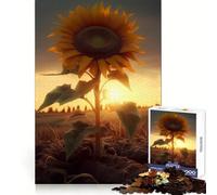 Rompecabezas Girasol Atardecer para Adultos 1000 Piezas Refuerza la Memoria Relajante Divertido Borde Calidad Encantador Regalo 38x26cm