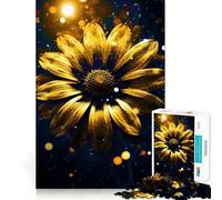 Rompecabezas Girasol Cósmico Oro Neón de 1000 Piezas para Adolescentes Ideal para Jugar con Efecto Relajado y Relajante (38x26cm)