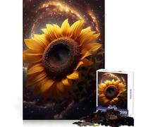 Rompecabezas Girasol Espacial Estrellas para Adultos 1000 Piezas Fortalece la Memoria Relajante Divertido Borde Calidad Encantador Regalo 38x52cm