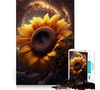 Rompecabezas Girasol Espacial Estrellas para Adultos 1000 Piezas Fortalece la Memoria Relajante Divertido Borde Calidad Encantador Regalo 38x52cm