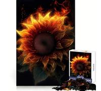 Rompecabezas Girasol Llamas Humo para Adultos 1000 Piezas Juguete para ejercitar la Mente Divertido Corte de precisión 38x26cm