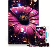 Rompecabezas Girasol Neón Cósmico Brillante para Adultos, 1000 Piezas, Juguete de Lógica Afilada, Divertido, Corte Preciso, Regalo Memorable 38x52cm