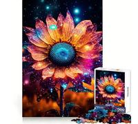 Rompecabezas Girasol Neón Cósmico Resplandor 1000 Piezas para Adultos Think Smart Toy Quiet Fun Precision Cut 50x75cm