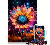 Rompecabezas Girasol Neón Cósmico Resplandor 1000 Piezas para Adultos Think Smart Toy Quiet Fun Precision Cut 50x75cm