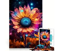 Rompecabezas Girasol Neón Cósmico Resplandor de 1000 Piezas para Adultos y Adolescentes Mejora la Memoria, relaja la Mente Diseño para armar 38x26cm