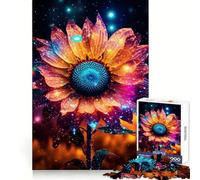 Rompecabezas Girasol Neón Cósmico Resplandor de 1000 Piezas para Adultos y Adolescentes Mejora la Memoria, relaja la Mente Diseño para armar 38x26cm