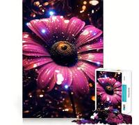Rompecabezas Girasol Neón Cósmico Resplandor para Adultos, 1000 Piezas, Rompecabezas Mental, Relajante, Divertido, Ensamblaje de Imágenes, Cálida Sorpresa 50x75cm