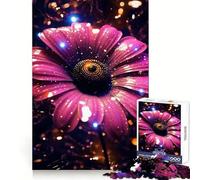 Rompecabezas Girasol Neón Cósmico Resplandor para Adultos, 1000 Piezas, Rompecabezas Mental, Relajante, Divertido, Ensamblaje de Imágenes, Cálida Sorpresa 50x75cm