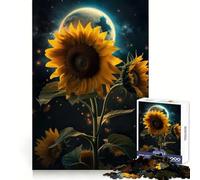 Rompecabezas Girasol Tierra Espacio 1000 Piezas para Adolescentes Juguete Estimulante de la Lógica Juego Relajante Arte de Borde Premium Coleccionable 38x52cm