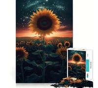 Rompecabezas Girasol Tierra Espacio 1000 Piezas Rompecabezas para Adultos Juguete para Ejercicio Mental Diversión Compartida Arte de Corte Preciso Exhibición 38x52cm