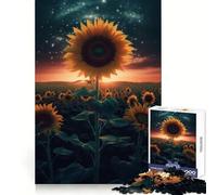 Rompecabezas Girasol Tierra Espacio 1000 Piezas Rompecabezas para Adultos Juguete para Ejercicio Mental Diversión Compartida Arte de Corte Preciso Exhibición 38x52cm
