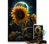 Rompecabezas Girasol Tierra Espacio para Adolescentes 1000 Piezas Rompecabezas Mental Divertido y Relajado Arte Encantador Regalo 50x75cm