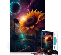 Rompecabezas Girasol Tierra Galaxia 1000 Piezas para Adolescentes Rompecabezas Sólido Lógico Juguete Diversión y Calma Corte de Precisión Artículo de Deseo de Santa Claus 50x75cm