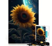 Rompecabezas Girasol Tierra Galaxia de 1000 Piezas para Adolescentes Juguete de lógica Clara Pasatiempo Tranquilo Corte Perfecto Regalo clásico 38x26cm