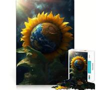 Rompecabezas Girasol Tierra Galaxia Sol para Adultos, 1000 Piezas, Rompecabezas Mental, Divertido y Relajante, Montaje de imágenes, cálida Sorpresa 50x75cm