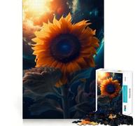 Rompecabezas Girasol Tierra Sol Luna para Adultos, 1000 Piezas, Rompecabezas Mental, Divertido y Relajante, Imagen para armar, cálida Sorpresa 38x52cm