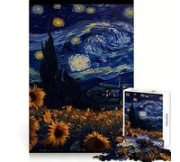 Rompecabezas Girasol Vangogh para Adolescentes, 1000 Piezas, diversión Intelectual, Relajante, Corte Fino, Regalo de Invierno (38x26cm)