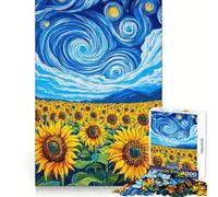 Rompecabezas Girasol Vangogh para Adultos, 1000 Piezas, Rompecabezas Mental, Divertido y Relajante, Imagen para armar, cálida Sorpresa 38x52cm