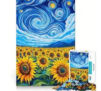Rompecabezas Girasol Vangogh para Adultos, 1000 Piezas, Rompecabezas Mental, Divertido y Relajante, Imagen para armar, cálida Sorpresa 38x52cm