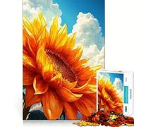 Rompecabezas Girasol Vibrante contra Cielo Nublado,1000 Piezas,Desarrolla la Habilidad de Recuerdo,Divertido,Calidad Profesional,Ideal para Recortar,Regalo Reflexivo para la Actividad Mental (50x75cm)