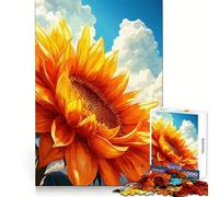 Rompecabezas Girasol Vibrante contra Cielo Nublado para Adolescentes, 1000 Piezas, Mejora la Memoria, Suave Distracción, Corte Láser, Regalo Considerado (38x52cm)