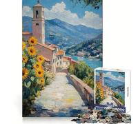 Rompecabezas Girasoles Junto al Lago para Adolescentes, 1000 Piezas, Juguete Inteligente, Tiempo Libre, Corte preciso, Regalo de Temporada 38x26cm