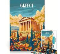 Rompecabezas Gloria de la Antigua Grecia de 1000 Piezas,Divertido y Estimulante Gracias a la tecnología Avanzada de Corte láser Ideal para Viajar ejercitar la Mente (50x75cm)